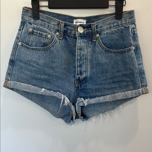 Superdown western festival cut off summer vacation beach Blue Denim Shorts 28